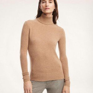 NEW Brooks Brothers Cashmere Knit Camel Turtleneck Sweater